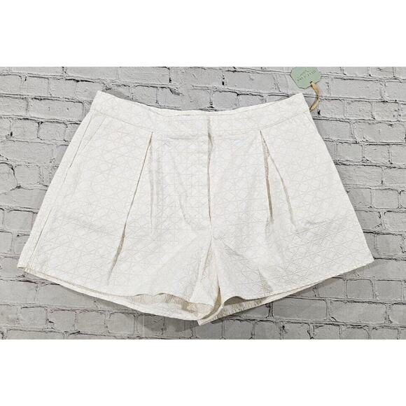 rye grass Pants - Ryegrass Quilted Pleated Shorts Off White Pockets WOMENS SIZE 16W
